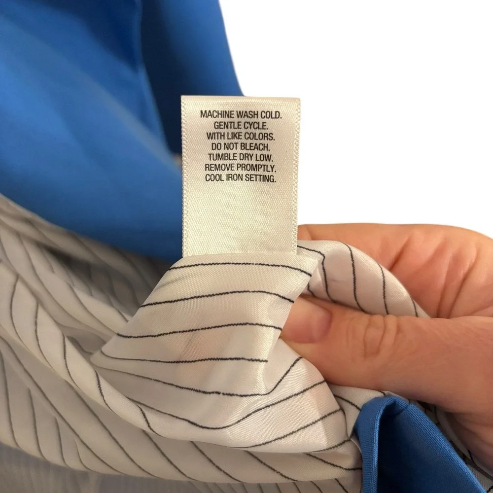 Roz & Ali‎ Open Drape Waterfall jacket Electric Blue Womens 1X Office Chic